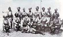 Indian Officers of the 9th Bengal Cavalry in 1885. This portrait has mostly Sikhs but the 9th was a 'Mixed Class' Regiment with Squadrons of Sikh soldiers and Muslim soldiers serving together.