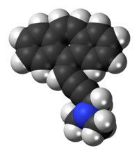 Space-filling model of the intriptyline molecule