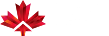 A stylized maple leaf in red tones, and the words "invest in CANADA" in white.