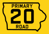 Primary Road No. 20 marker