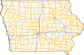 The state of Iowa is served by over 10,000 miles (16,000&nbsp;km) of primary roads. The roads are spaced out evenly across the state, with clusters of primary roads near population centers.
