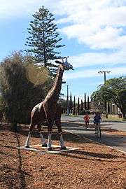 An Iron Sculpture of a Giraffe on the Mike Turtur Bikeway in Glenelg East South Australia