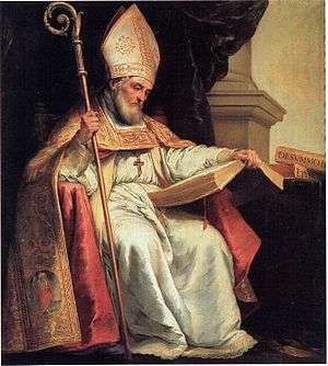 Painting of a bishop reading a book
