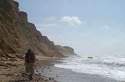 Walking on the Israel National Trail on the coast of the Mediterranean