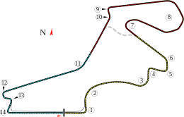 Track layout of the Istanbul Park Circuit.