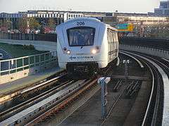 The Bombardier Innovia Metro, a type of rolling stock that is used on AirTrain JFK