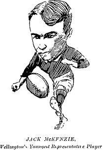 Cartoon of a rugby player kicking a ball