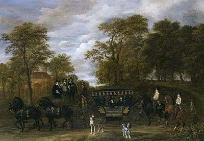 Painting of a family arriving at a country estate