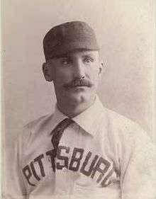 A baseball player in a "Pittsburg" jersey