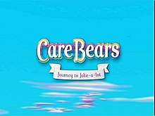 The film's title logo appears against a blue sky with some white clouds. The words "Care Bears" are stacked above the subtitle, "Journey to Joke-a-lot".