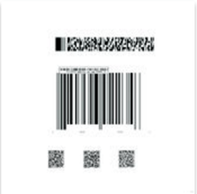 Barcode information and QR codes behind a white background