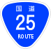National Route 25 shield