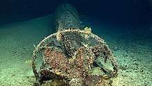 Underwater image of the Japanese mini sub involved in the attack on Pearl Harbor. It was first discovered by HURL sunk off the south shore of Oahu.