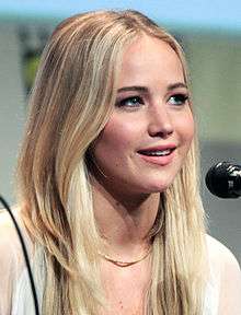 A photograph of actress Jennifer Lawrence at the 2015 San Diego Comic-Con International