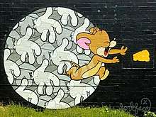 Mural by Jerkface of Jerry the mouse in Little Five Points Atlanta