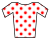 White jersey with red polka dots jersey