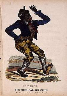 Cover to an early edition of "Jump Jim Crow" sheet music (c 1832)