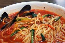 Jjamppong, a noodle soup