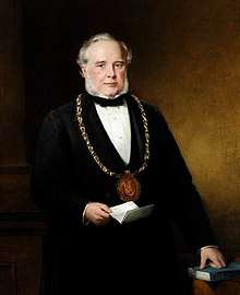 Sir John Brown wearing mayoral chain of Sheffield