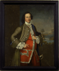 Portrait of standing Thomas Westbrook Waldron at three-quarter length