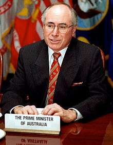 Photograph of John Howard, the Prime Minister of Australia, taken in June 1997