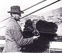 Josef Hammar with the head of a musk ox