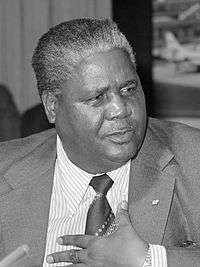 A black and white photograph of Joshua Nkomo
