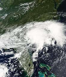 A visible satellite imagery of Tropical Storm Julia over Georgia on September&nbsp;14