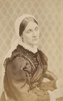 Photographic portrait of Julia Duckworth in the early 1870s dressed in mourning