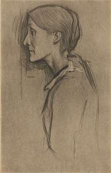 Drawing of Julia Stephen by William Rothenastein in 1890
