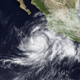 Hurricane Juliette at peak intensity on September 25, 2001