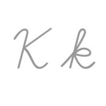 Writing cursive forms of K