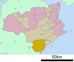 Location of Kaiyō in Tokushima Prefecture