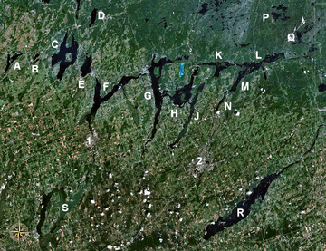 map showing position of Buckhorn Lake in the Kawartha Lakes