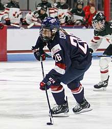 Kendall Coyne playing for Team USA in 2017
