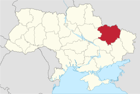 Location of Kharkiv Oblast in Ukraine
