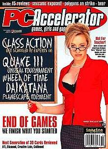March 2000 cover of PC Accelerator showing developer, Stevie Case.