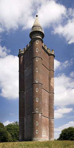 Brown triangular tower