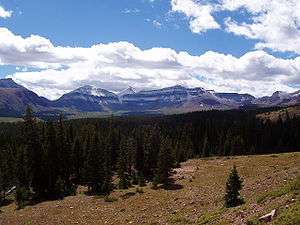 A photo of King's Peak and Henry's Fork Basin.