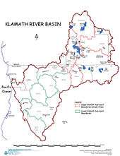 Map of the watersheds within the Klamath Basin