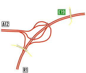 Illustration of the Antwerpen-Noord junction