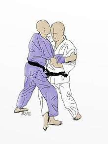 Illustration of Ko-uchi-gari Judo throw
