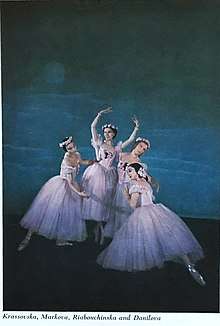 PKrassovska, Markova, Riabouchinska and Danilova in the    ballet,