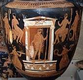 Painted urn showing scenes of the underworld