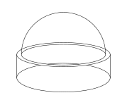 A hemispherical dome