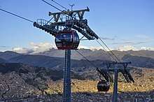 A large long cable car system in Bolivia