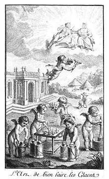 old book illustration with cherubs flying overhead