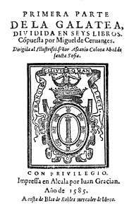 Cervantes' La Galatea (1585), original title page