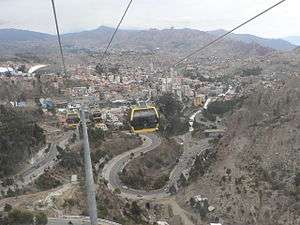 Photo of Yellow Line cable cars on La Paz's Mi Teleférico system