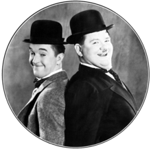 Stan Laurel and Oliver Hardy in their 1939 feature film called The Flying Deuces